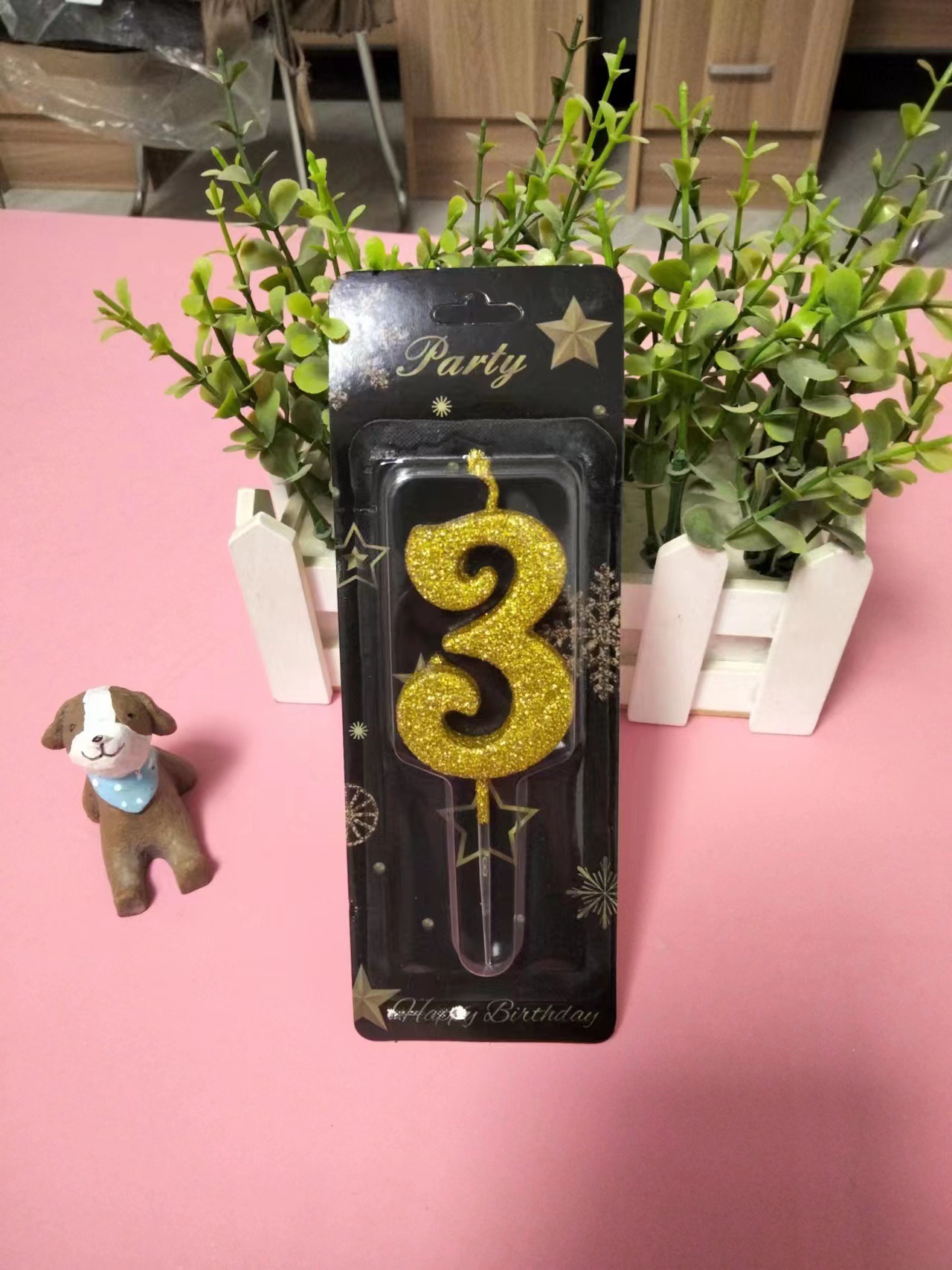 Factory Wholesale Gold Powder Birthday Candle Personalized Creative Birthday Cake Decoration Candle Romantic Party Baking Candle