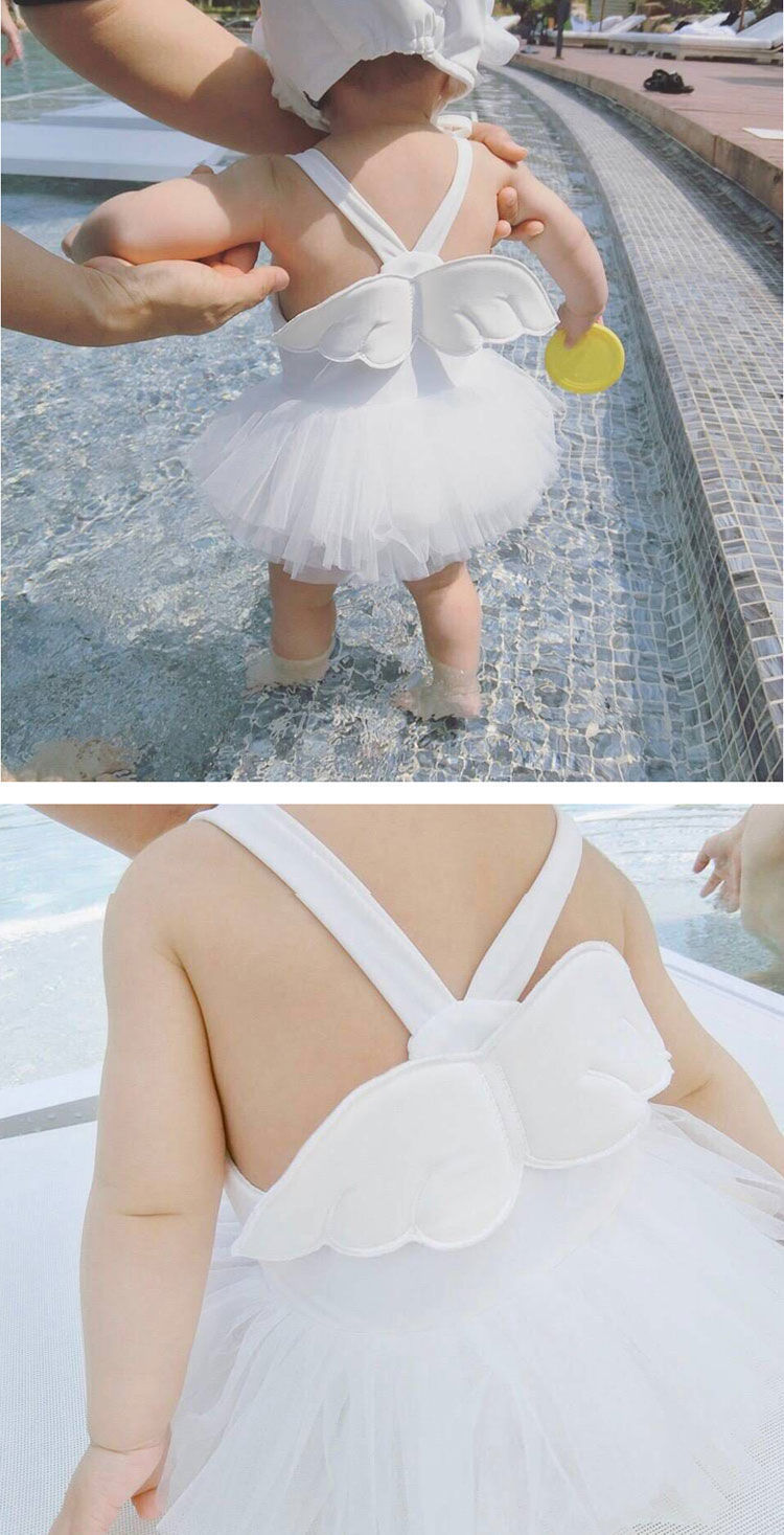 儿童泳衣女宝宝女童可爱韩国小公主婴幼儿连体游泳衣小童女孩泳装