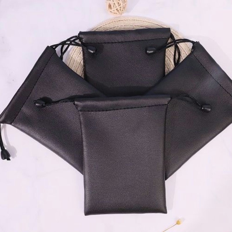 PU皮束口袋便携收纳袋家用电子元件束口防水布袋 logo定制