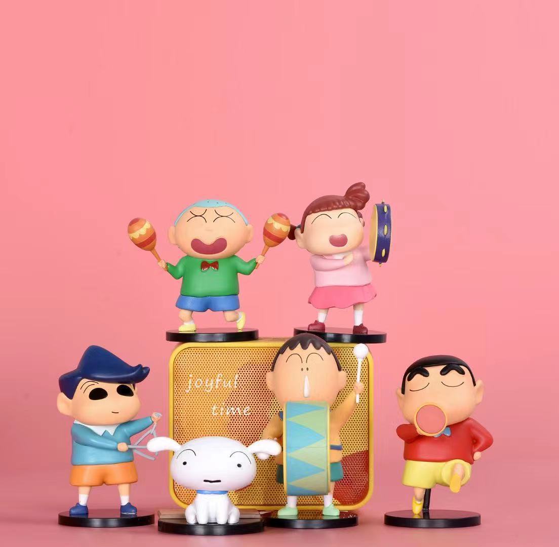 6款蜡笔小新盲盒 欢乐时光系列 原野新之助 潮玩车载摆件公仔