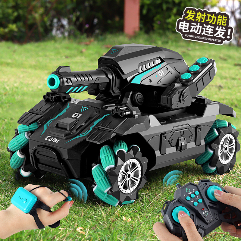 rc遥控水弹车car手势感应可发射水弹坦克超大号水弹装甲遥控坦克