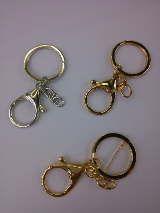 金色三件套钥匙扣白k龙虾扣挂8字钥匙圈链条毛球配饰减压钥匙环