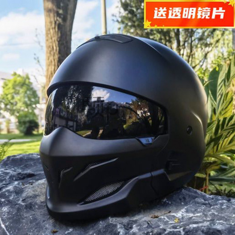 颗p3c哈雷复古蝎子头盔组合盔男款巡航防雾摩托车全盔四季通用电