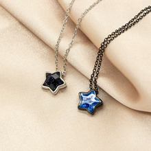渐变色星星项链 925纯银个性时尚简约小众设计感五角星锁骨链吊坠