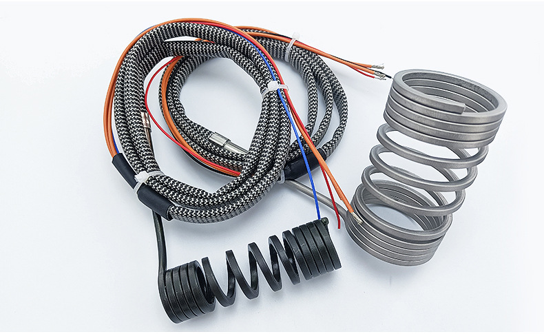 不锈钢热流道弹簧加热圈 高功率加温弹簧发热圈 内置热电偶电热圈