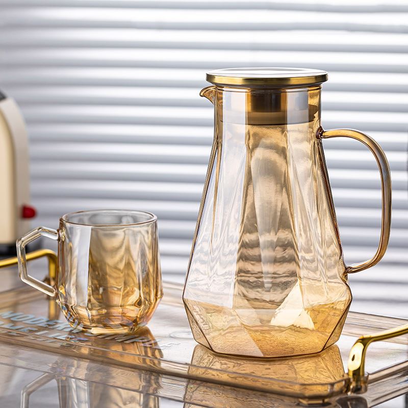玻璃杯水杯家用客厅套装待客喝水杯子茶具耐高温轻奢家庭水壶水鸿