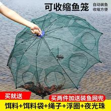 伞网加强版虾笼自动雨捞鱼渔网地鱼笼鱼网捞鱼鱼娄抓小龙虾