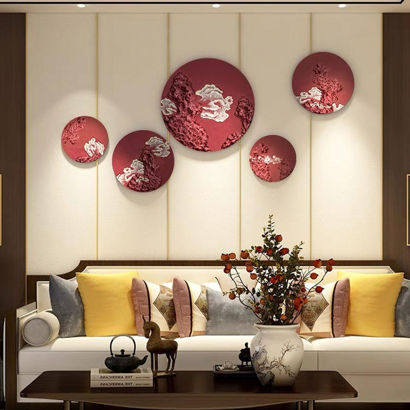 新中式墙面装饰品电视沙发背景玄关壁饰立体挂件客厅卧室床头挂饰