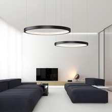 现代极简客厅吊灯全铜简约北欧创意设计师卧室环形创意餐厅灯具