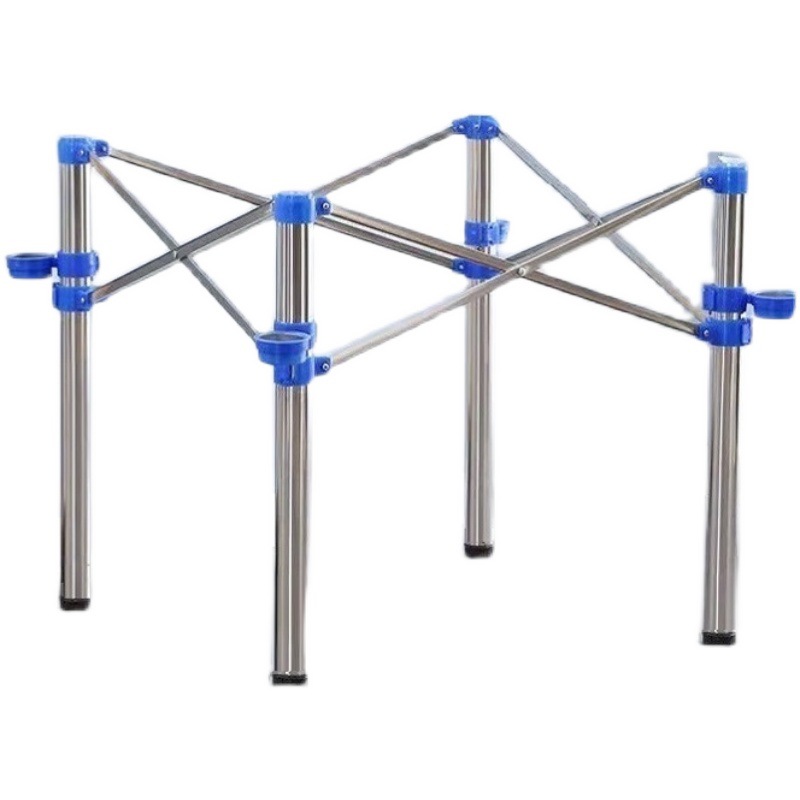 桌子腿支架不锈钢宽折叠桌腿支架圆餐桌脚可调节架子腿伸缩支架批