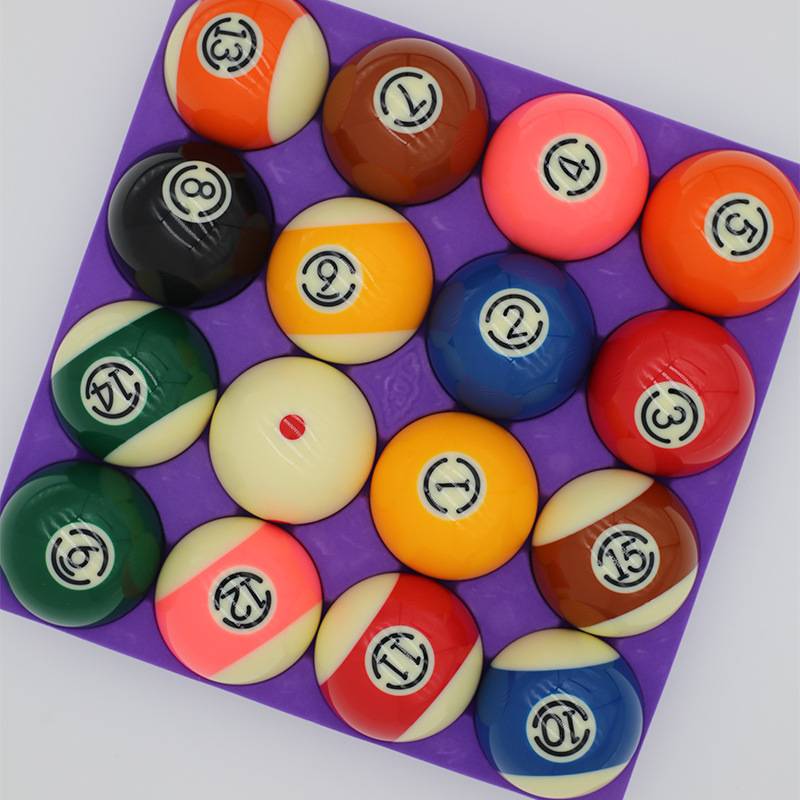 韩版台球子中式黑八九球斯诺克美式台球子一套16彩球台球子水晶球
