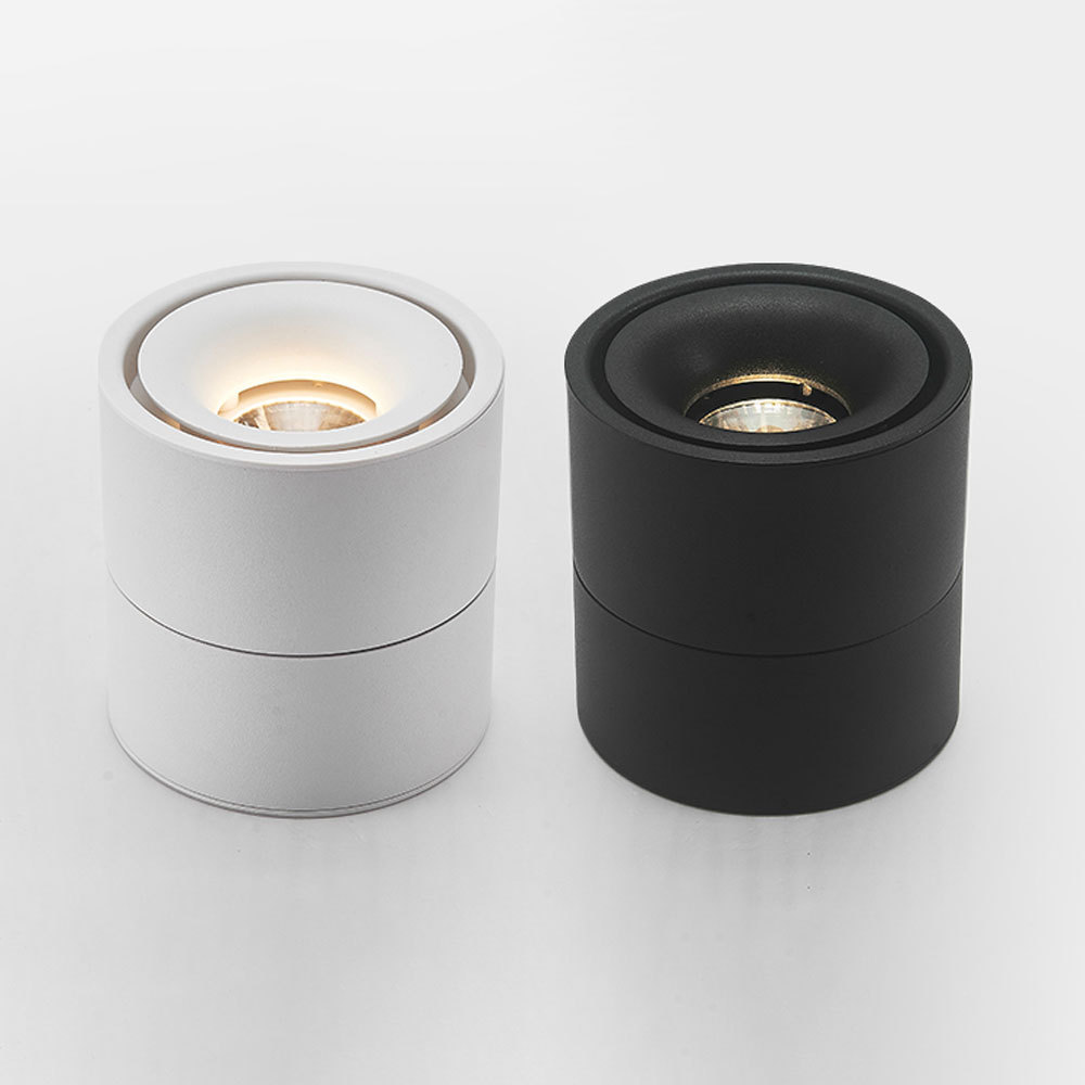 明装射灯led天花灯家用可调角度店铺商用cob轨道灯小吸顶明装筒灯