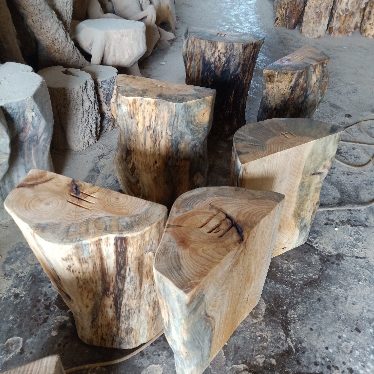 l7d根雕木墩子原木树桩实木坐凳大板支架天然树墩凳子底座茶几凳