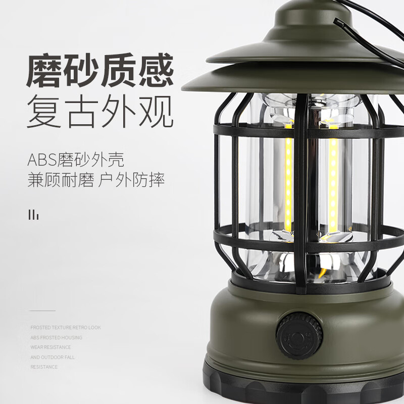 Camping Lantern Camping Lamp Retro Barn Lantern Outdoor Portable Rechargeable Light Ambience Light Tent Light Portable Camp Lights