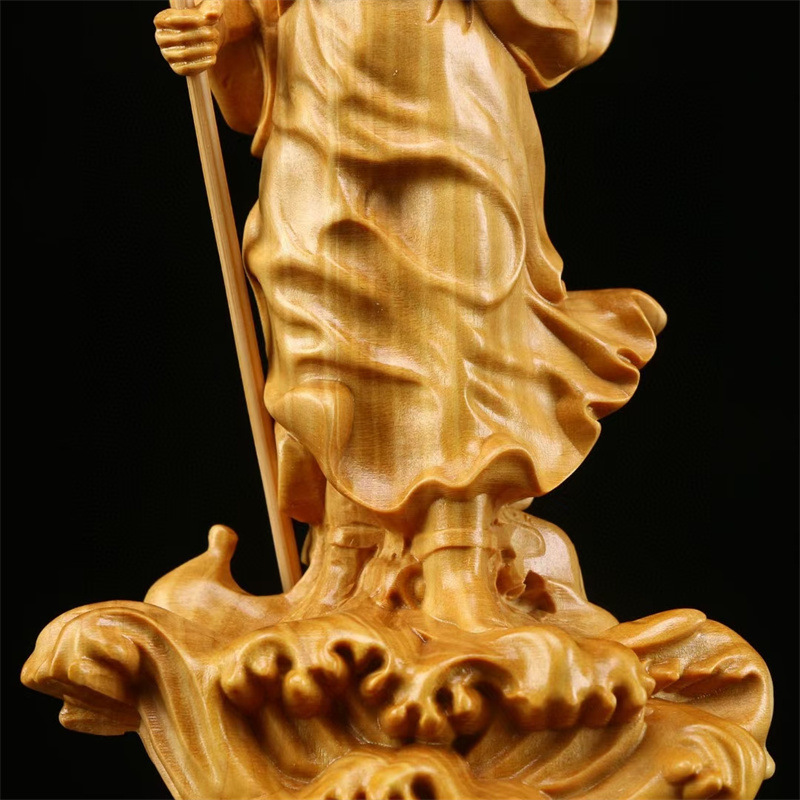 fnn1批发小叶黄杨木雕中式家居装饰工艺品禅意达摩罗汉佛像原木摆