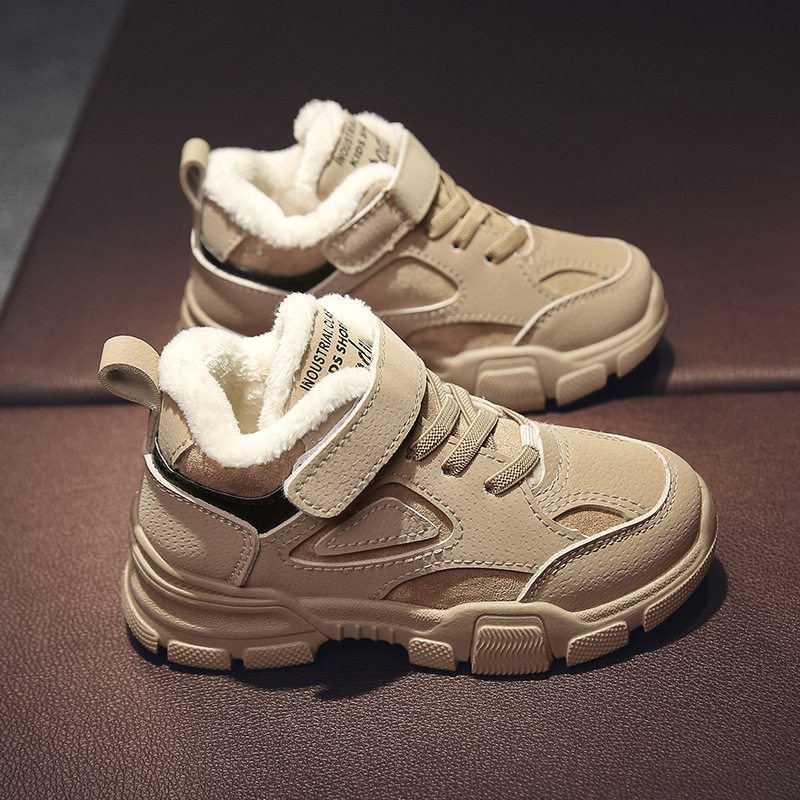 女童鞋棉鞋秋冬季男童新款防滑儿童加绒二棉运动鞋女孩保暖雪地棉