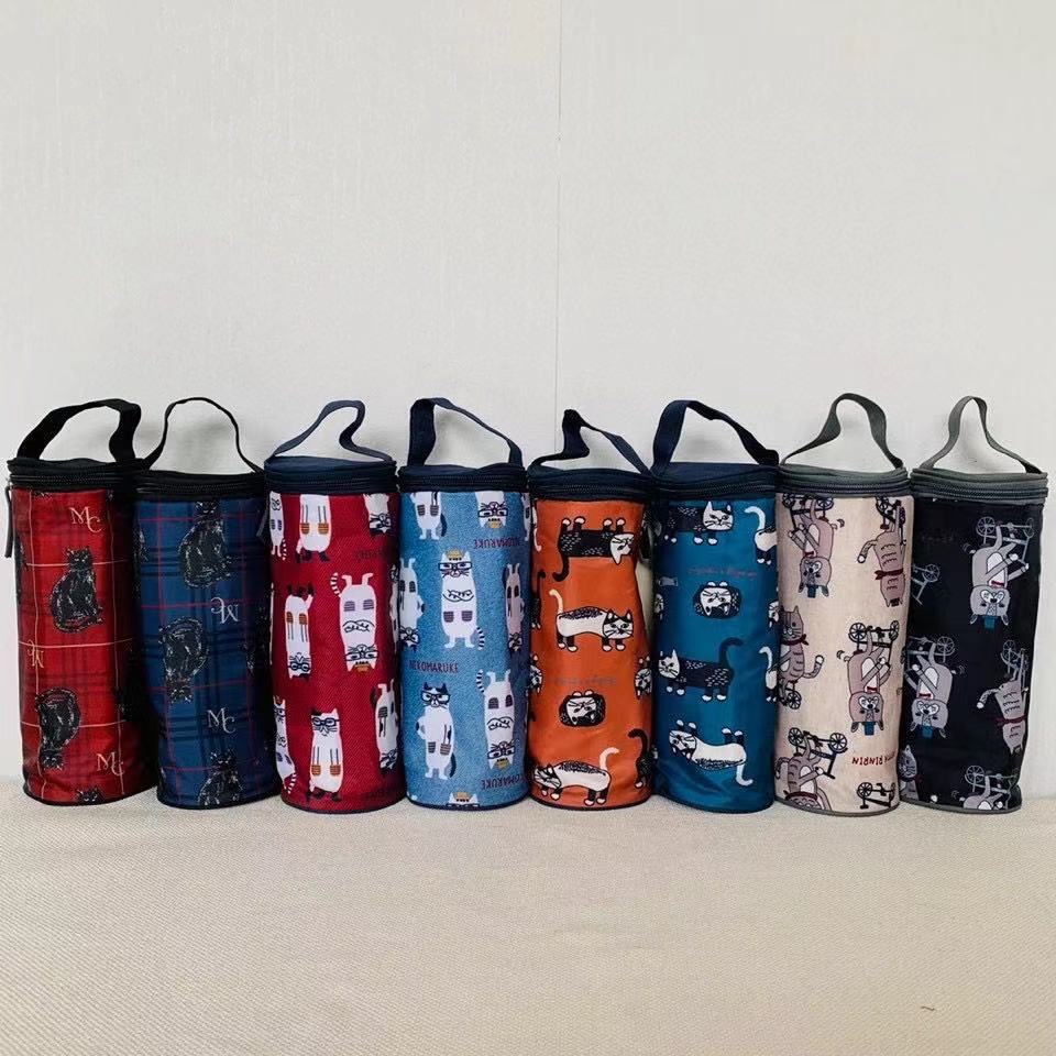 日本新款水杯套锡箔保温保冷水壶袋手提手拎杯袋842