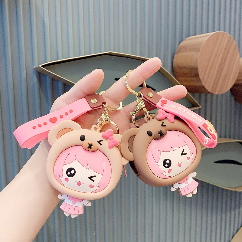 Little Bear Girls Coin Purse Cute Key Chain Children's Mini Storage Key Pendants Small Bag Pendant Key Ring