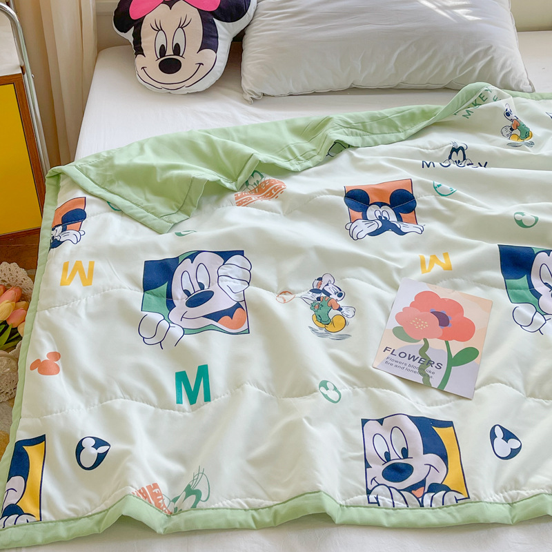 Disney Children's Summer Cool Quilt Summer New Summer Quilt Kindergarten Baby Nap Quilt Cartoon Washed Cotton Summer Cool Quilt