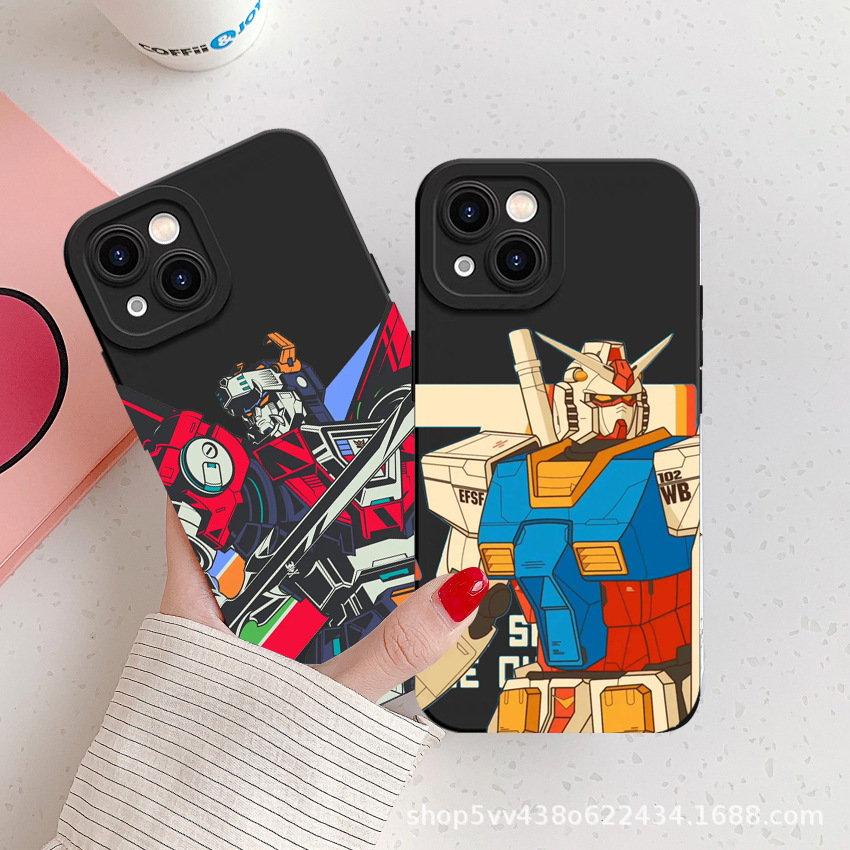 战士高达苹果15手机壳iphone12promax套14/13/11/xsmax瞳眼78黑潮