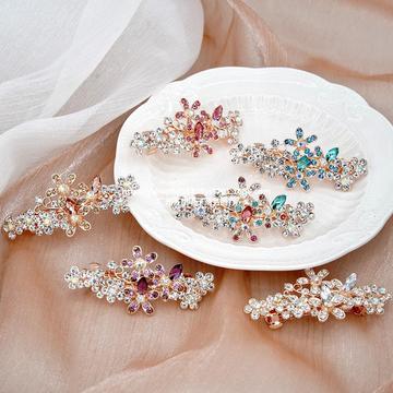 水晶发夹古风发卡婚礼头饰镶钻发饰马尾夹顶夹饰品-阿里巴巴