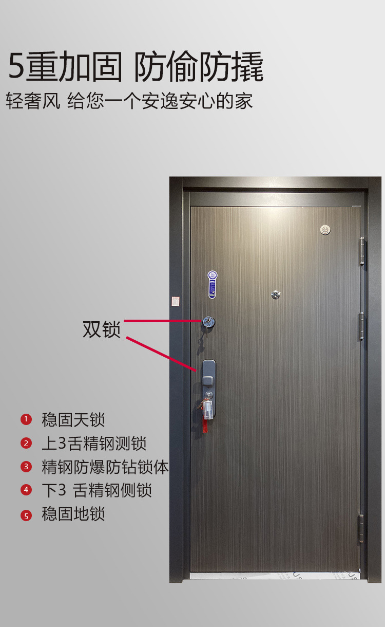 现货双锁门账务或者特殊部门使用入户安全单门室内别墅大门防盗门