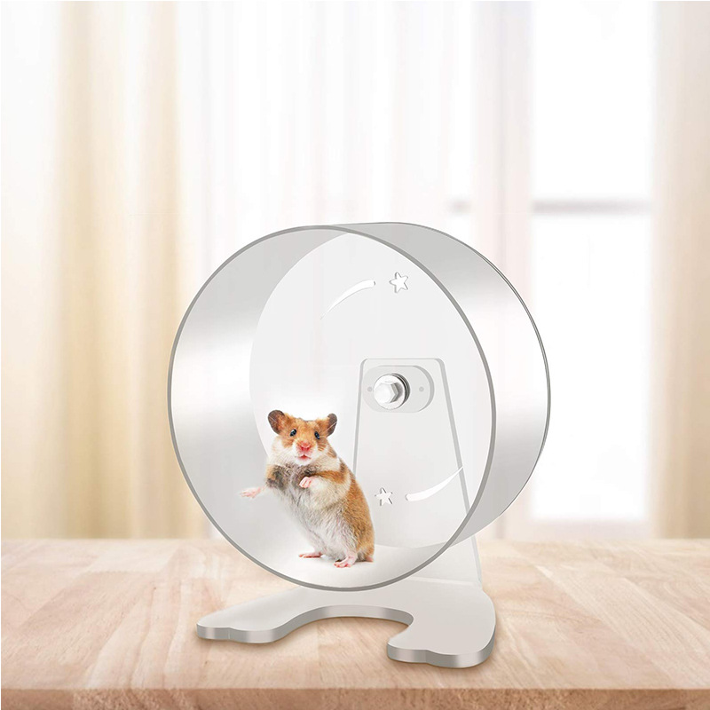 小宠物跑轮机透明亚克力圆形仓鼠跑步运动支架亚克力仓鼠旋转跑轮
