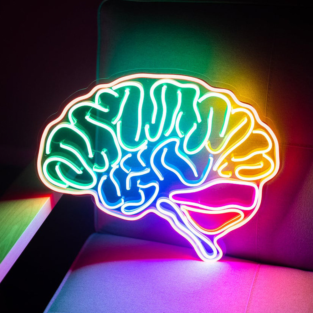 彩色霓虹灯脑子人体结构造型灯商场装扮装饰灯ins网红打卡跨境