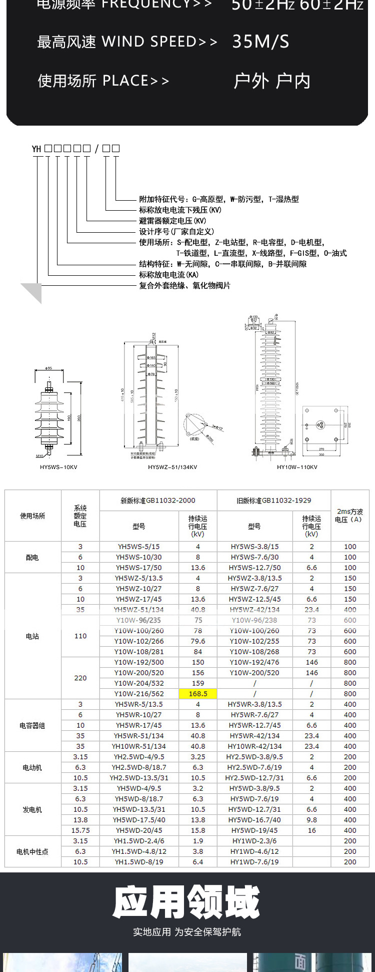 户外35kv复合氧化锌避雷器hy5wz--51/134 高压一体式电站式防雷器