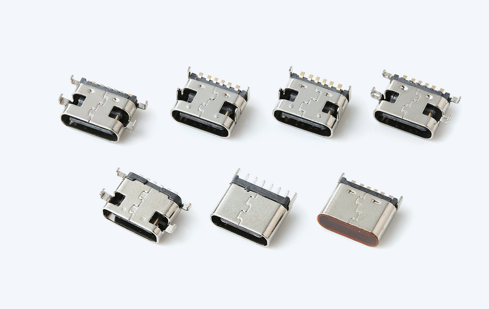 立式type-c usb母座3.1沉板夹板侧插贴片测试6p/16p/24p充电接口