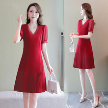 赫本风法式连衣裙夏季2024年新款高级感气质礼服裙子自然3066
