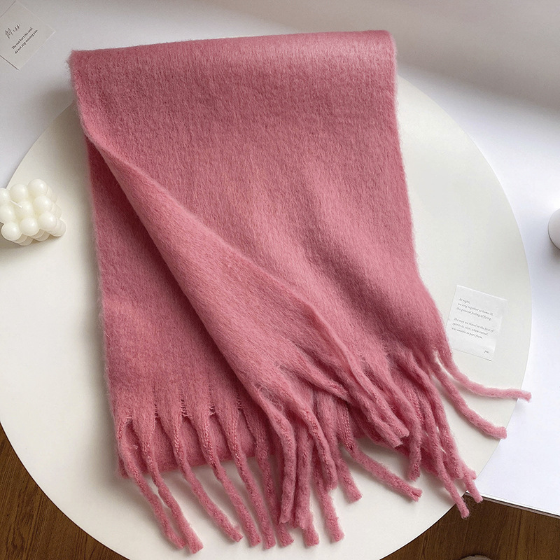 Rose Purple Series Romantic Date with Winter ~ Girlish Style Soft Sticky White Raspberry Pink Series Scarf Collection