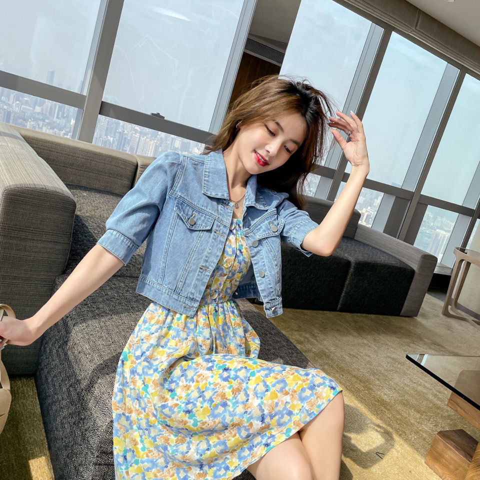 韩版休闲潮复古做旧水洗牛仔外套女时尚个性别致宽松短