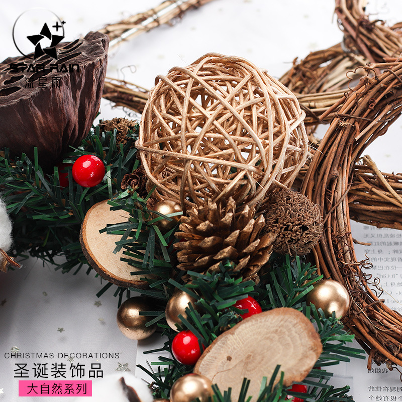圣诞节花环diy材料圣诞树装饰场景布置藤条藤环挂饰门饰壁挂饰品