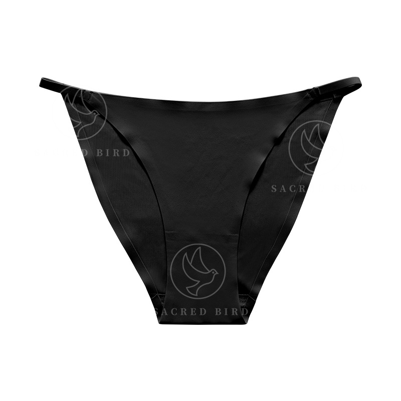 Sexy Strip High Elastic Low Waist Seamless One-Piece Yoga Invisible Underpants European and American plus Size Ice Silk Women's Briefs