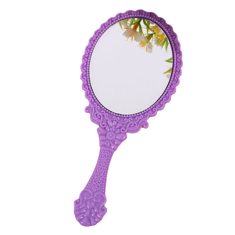 Processing Custom HD Handle Mirror Korean Retro Pattern Beauty Salon European Portable Mirror Handheld Mirror