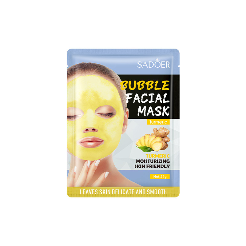 Full English Bubble Mask Sadoer Moisturizing Bamboo Charcoal Turmeric Bubble Mask Cross-Border Foreign Trade Factory Wholesale