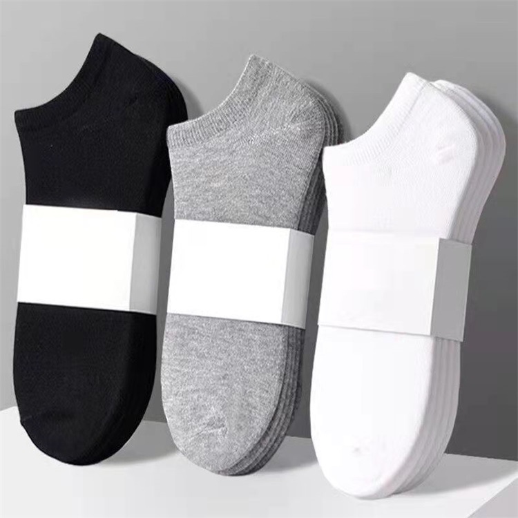 Socks Men's Autumn and Winter Black White Gray Ankle Socks Solid Color Men's Socks Low Top Shallow Mouth Invisible Socks Fashion Men's Socks Direct Supply