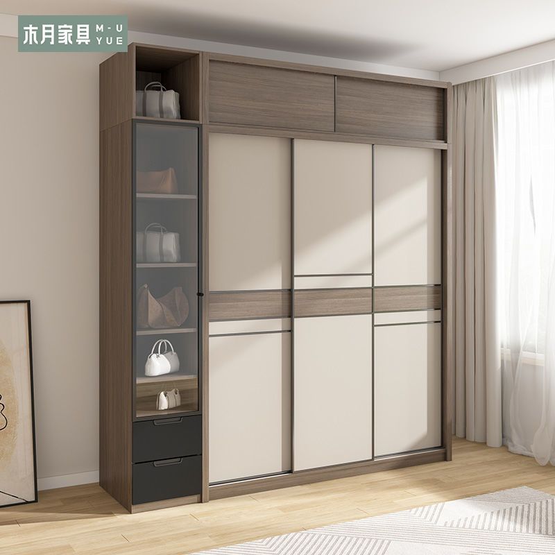 推拉门衣柜卧室小户型现代简约衣橱北欧双门儿童衣柜儿童房