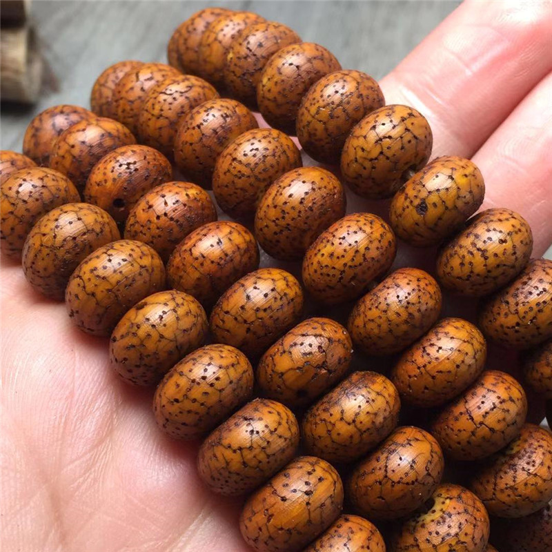 批发海南星月菩提做旧开片老星月菩提桶珠老型桶108颗手链手串