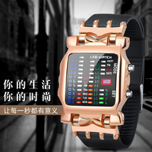 跨境热销韩版创意个性螃蟹电子表时尚防水夜光二进制led电子手表