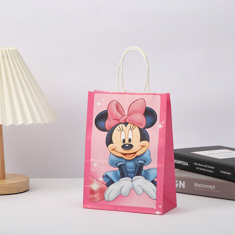 Cross-Border New Princess Gift Bag Cartoon Characters Kraft Paper Portable Paper Bag Candy Snack Birthday Gift Bag