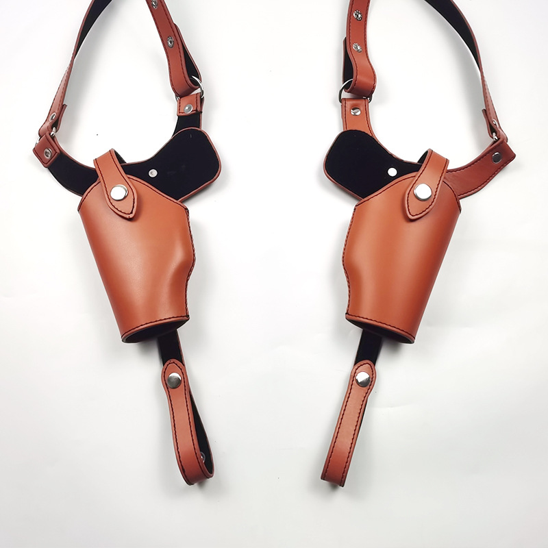 1911 p320新款双肩背式腋下枪包 弹匣包西装隐蔽007战术皮手枪套