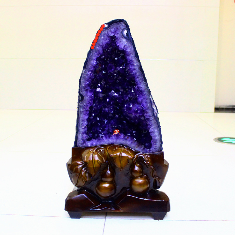 凤呈祥 批发天然紫水晶洞摆件 水晶洞紫晶洞摆件 送证书 视频选货