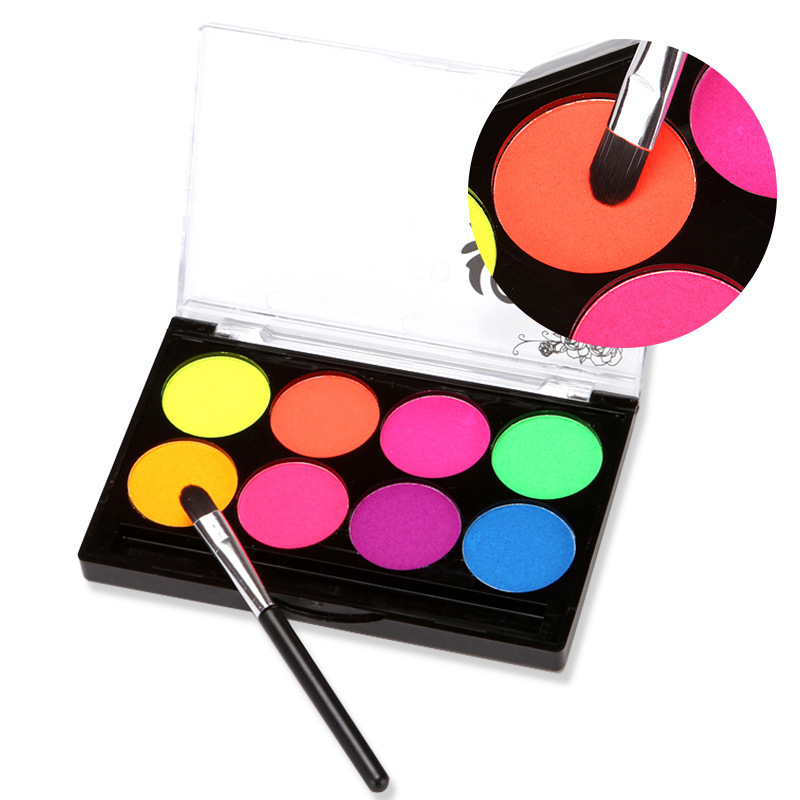 Spot 8 Colors Fluorescent Water Soluble Body Paint Pigment Face Paint Teasing Makeup World Cup Soccer Fans Oil Paint