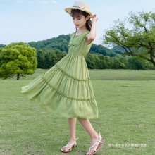 童装女童夏装连衣裙2023新款韩版洋气裙子中大童儿童夏季过膝长裙