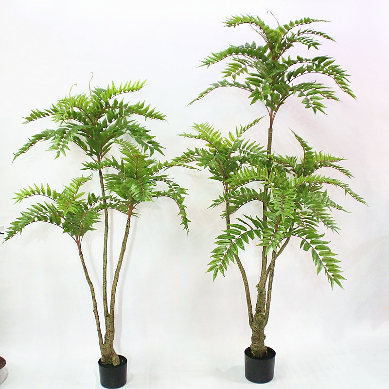 仿真香椿大树盆景盆栽假树家居商场绿植景观装饰美陈摆设蕨类树