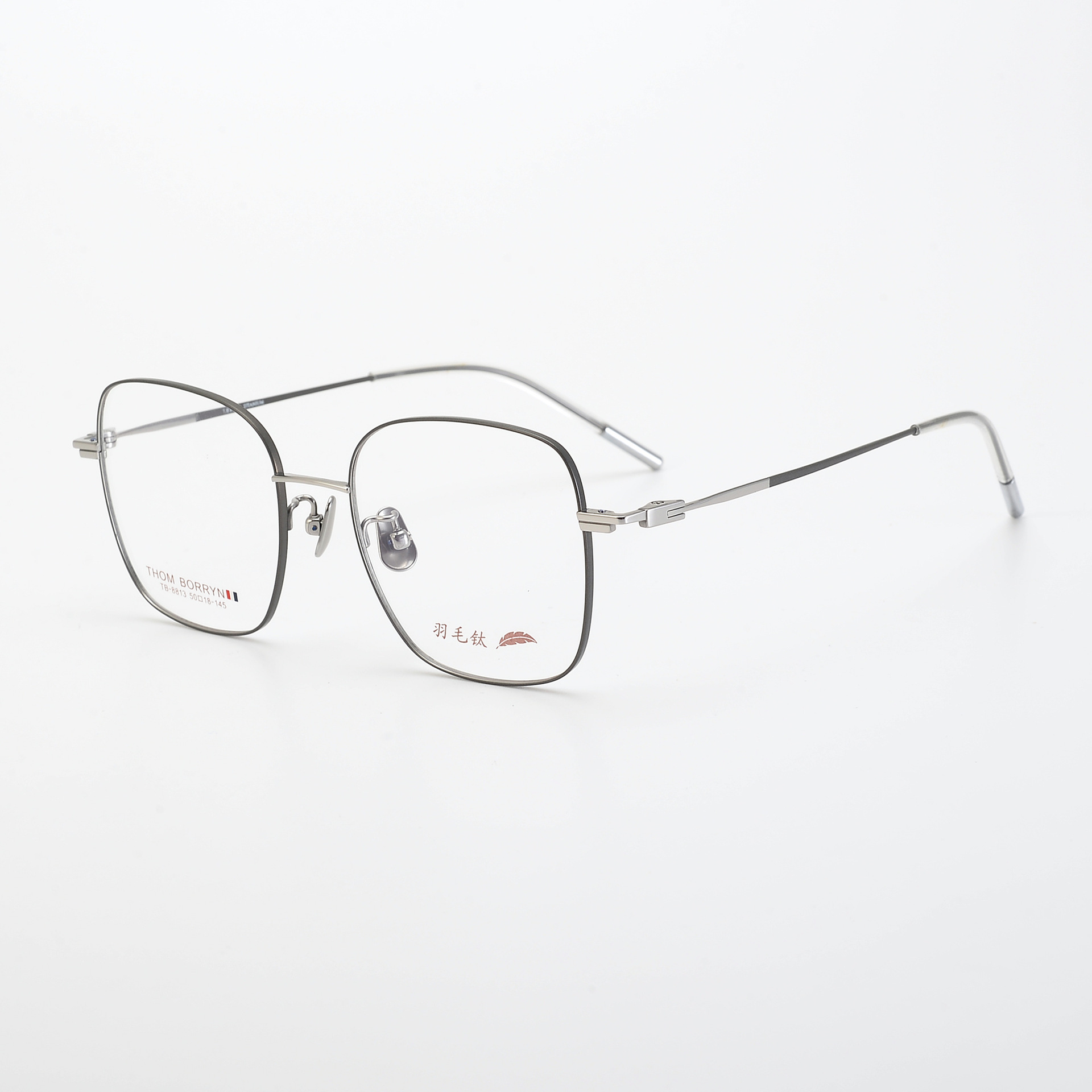 纯钛羽毛钛系列tb8813时尚全框椭圆款眼镜架经典学院风近视眼镜框
