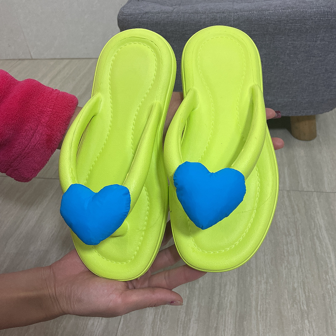 Eva Deodorant Slippers Flip Flops with Drooping Feeling Love Outdoor Beach Flip Flops Factory Wholesale