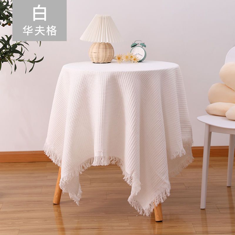 Bedside Table Cover Cloth Style White Tablecloth French Tea Table Cloth Bedside Desk Picnic Blanket Dustproof Sofa Towel Cover Cross.